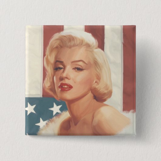 Badge Carré 5 Cm Drapeau de Marilyn (Devant)