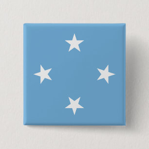 Badge Carré 5 Cm Drapeau de Micronésie