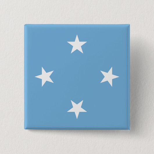 Badge Carré 5 Cm Drapeau de Micronésie (Devant)