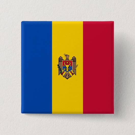 Badge Carré 5 Cm Drapeau de Moldavie (Devant)
