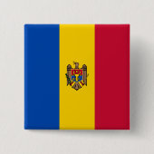 Badge Carré 5 Cm Drapeau de Moldova (Devant)