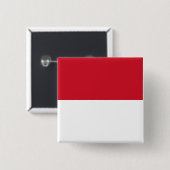 Badge Carré 5 Cm Drapeau de Monaco (Devant & derrière)