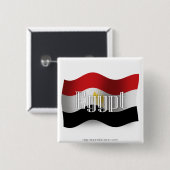 Badge Carré 5 Cm Drapeau de ondulation de l'Egypte (Devant & derrière)