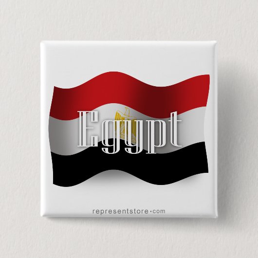 Badge Carré 5 Cm Drapeau de ondulation de l'Egypte (Devant)