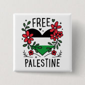 Badge Carré 5 Cm Drapeau de palestine libre (Devant)
