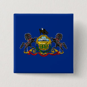 Badge Carré 5 Cm Drapeau de Pennsylvanie
