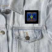 Badge Carré 5 Cm Drapeau de Pennsylvanie (En situation)