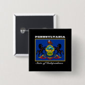 Badge Carré 5 Cm Drapeau de Pennsylvanie (Devant & derrière)