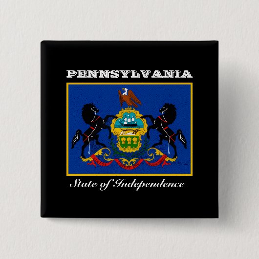 Badge Carré 5 Cm Drapeau de Pennsylvanie (Devant)