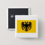 Badge Carré 5 Cm Drapeau de Saint Empire Romain (Devant & derrière)