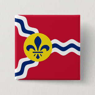 Badge Carré 5 Cm Drapeau de Saint-Louis, Missouri