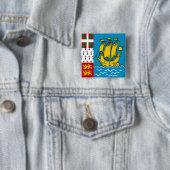 Badge Carré 5 Cm Drapeau de Saint-Pierre-et-Miquelon (En situation)
