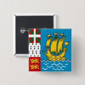 Badge Carré 5 Cm Drapeau de Saint-Pierre-et-Miquelon (Devant & derrière)