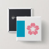 Badge Carré 5 Cm Drapeau de Salem, Oregon (Devant & derrière)