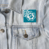 Badge Carré 5 Cm Drapeau de Seattle (En situation)