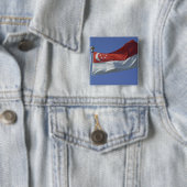 Badge Carré 5 Cm Drapeau de Singapour (En situation)