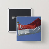 Badge Carré 5 Cm Drapeau de Singapour (Devant & derrière)