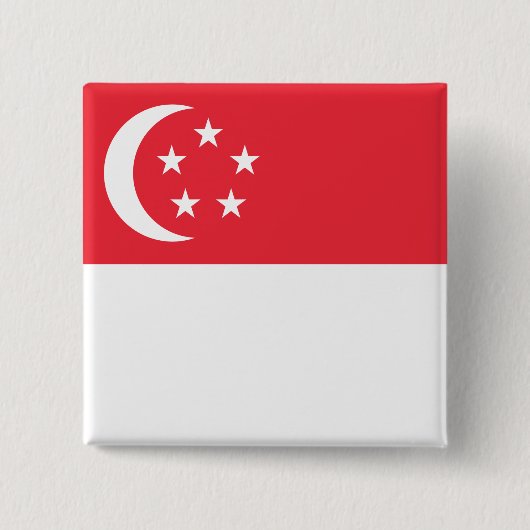 Badge Carré 5 Cm Drapeau de Singapour (Devant)