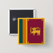 Badge Carré 5 Cm Drapeau de Sri Lanka (Devant & derrière)