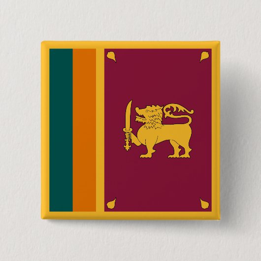Badge Carré 5 Cm Drapeau de Sri Lanka (Devant)