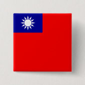 Badge Carré 5 Cm Drapeau de Taïwan (Devant)