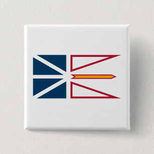 Badge Carré 5 Cm Drapeau de Terre-Neuve-et-Labrador (Canada)