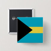 Badge Carré 5 Cm Drapeau des Bahamas (Devant & derrière)