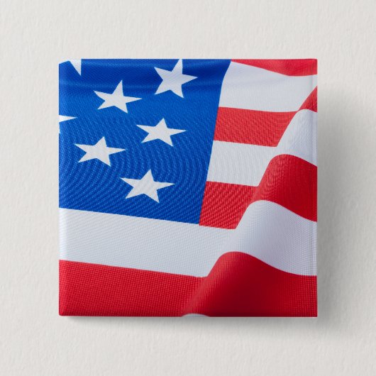 Badge Carré 5 Cm Drapeau des Etats-Unis (Devant)