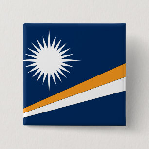 Badge Carré 5 Cm Drapeau des Îles Marshall