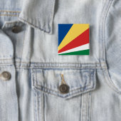 Badge Carré 5 Cm Drapeau des Seychelles (En situation)