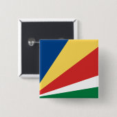 Badge Carré 5 Cm Drapeau des Seychelles (Devant & derrière)