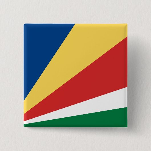 Badge Carré 5 Cm Drapeau des Seychelles (Devant)