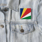 Badge Carré 5 Cm Drapeau des Seychelles (En situation)