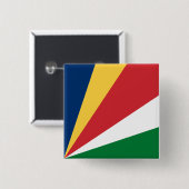 Badge Carré 5 Cm Drapeau des Seychelles (Devant & derrière)