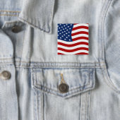 Badge Carré 5 Cm Drapeau des USA (En situation)