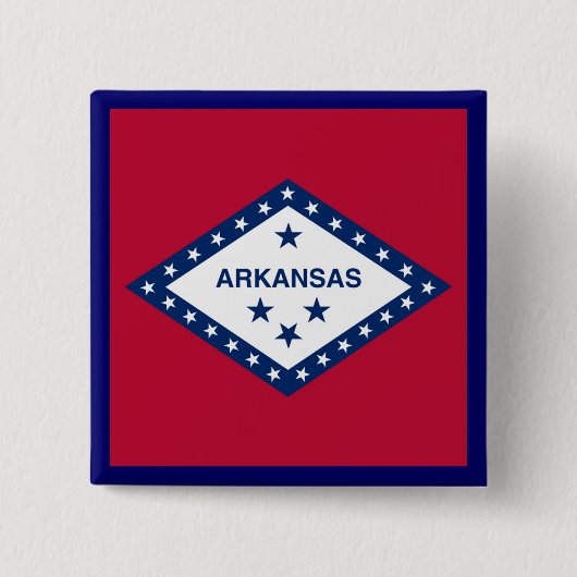 Badge Carré 5 Cm Drapeau d'État de l'Arkansas (Devant)