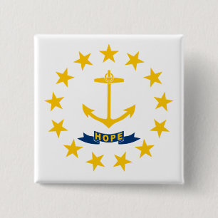 Badge Carré 5 Cm Drapeau d'État de Rhode Island