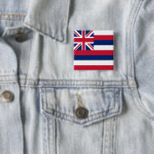 Badge Carré 5 Cm Drapeau d'État d'Hawaii (En situation)