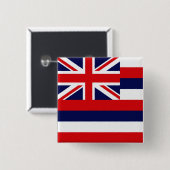 Badge Carré 5 Cm Drapeau d'État d'Hawaii (Devant & derrière)