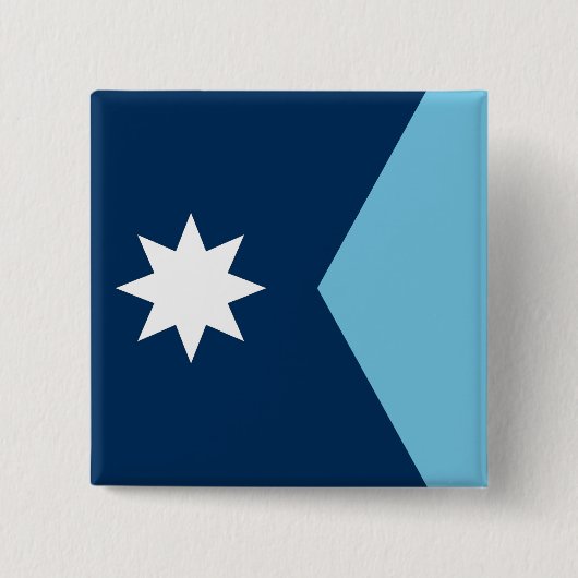 Badge Carré 5 Cm Drapeau d'État du Minnesota États-Unis (Devant)