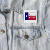 Badge Carré 5 Cm Drapeau d'étoile solitaire texane (En situation)