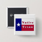 Badge Carré 5 Cm Drapeau d'étoile solitaire texane (Devant & derrière)