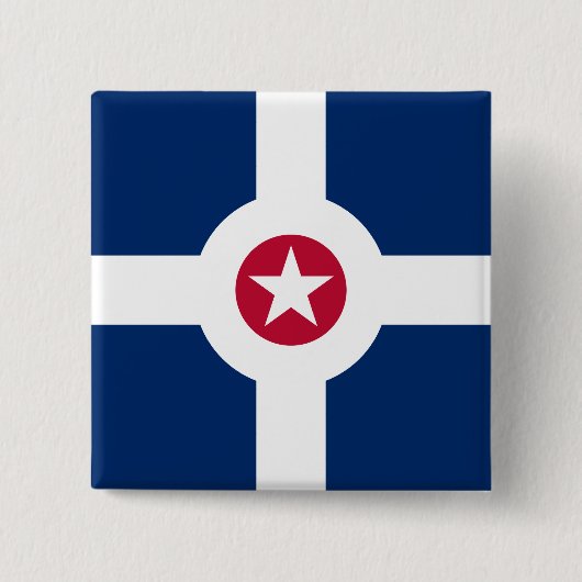 Badge Carré 5 Cm Drapeau d'Indianapolis, Indiana Button (Devant)