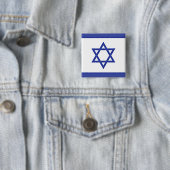 Badge Carré 5 Cm Drapeau d'Israël (En situation)