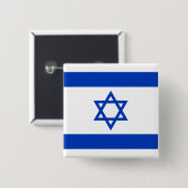 Badge Carré 5 Cm Drapeau d'Israël (Devant & derrière)