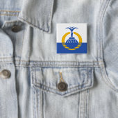 Badge Carré 5 Cm Drapeau d'Orlando, Floride. (En situation)