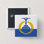 Badge Carré 5 Cm Drapeau d'Orlando, Floride. (Devant & derrière)