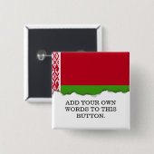 Badge Carré 5 Cm Drapeau du Belarus (Devant & derrière)