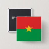 Badge Carré 5 Cm Drapeau du Burkina Faso (Devant & derrière)