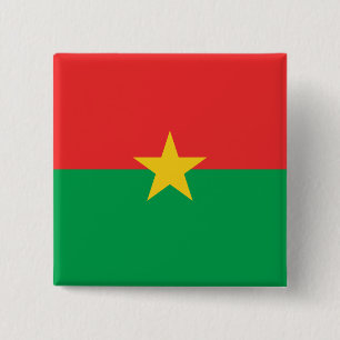 Badge Carré 5 Cm Drapeau du Burkina Faso